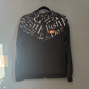 Boys Nike Black and White Full Zip Windbreaker